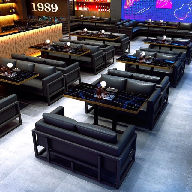 Restoran Lüks Deri Koltuk Metal Çerçeveli Özel Tasarım Restoran Koltuk