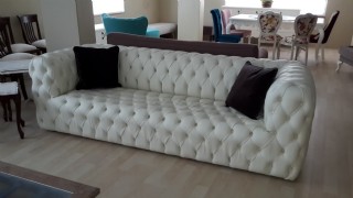 Beyaz Chester Deri Koltuk Modern İtalyan Baxter Chesterfield Kanepe