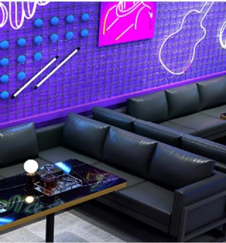 Restoran Lüks Deri Koltuk Metal Çerçeveli Özel Tasarım Restoran Koltuk